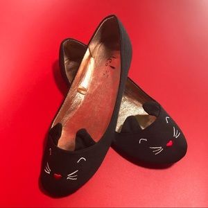 🐱Kawaii Black Kitty Cat Canvas Ballet Flats